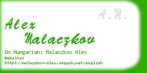 alex malaczkov business card